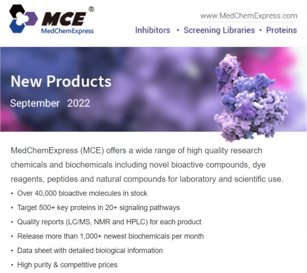 MedChemExpress (MCE) oferuje szeroką gamę wysokiej jakości chemikaliów badawczych i biochemicznych..